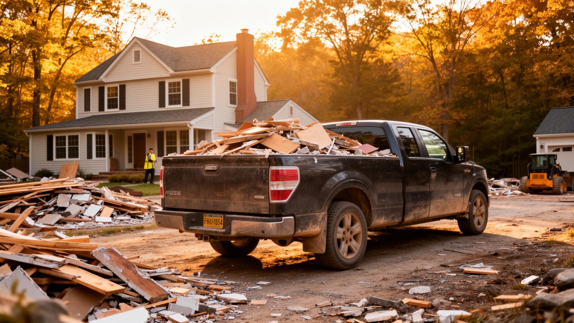 Debris hauled away